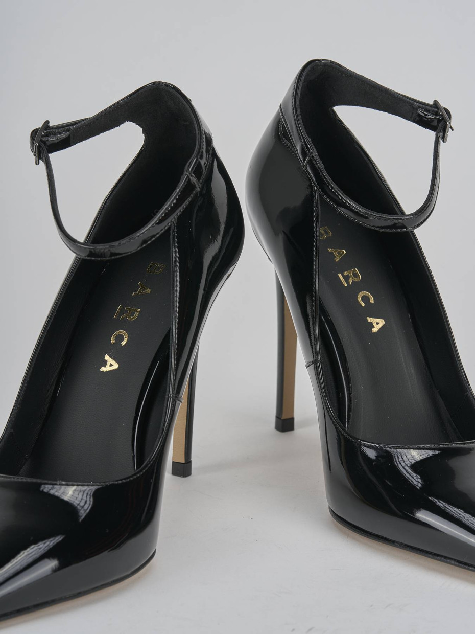 Décolleté e slingback tacco 11cm vernice nero