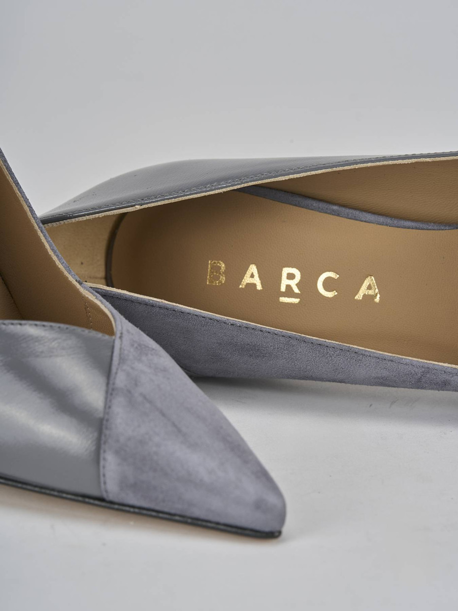 Décolleté e slingback tacco 11cm camoscio grigio