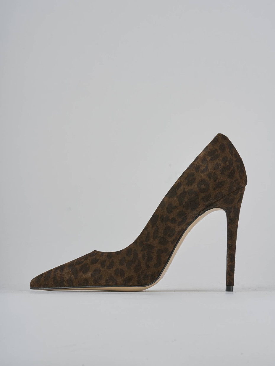Décolleté e slingback tacco 10cm camoscio multicolor