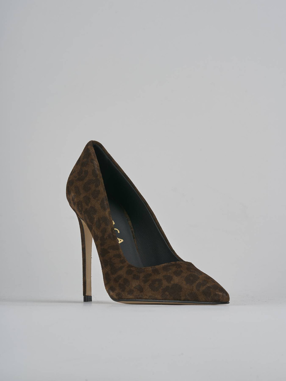 Décolleté e slingback tacco 10cm camoscio multicolor
