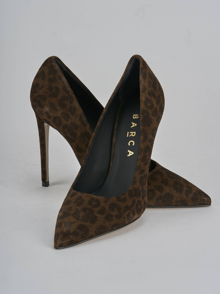 Décolleté e slingback tacco 10cm camoscio multicolor