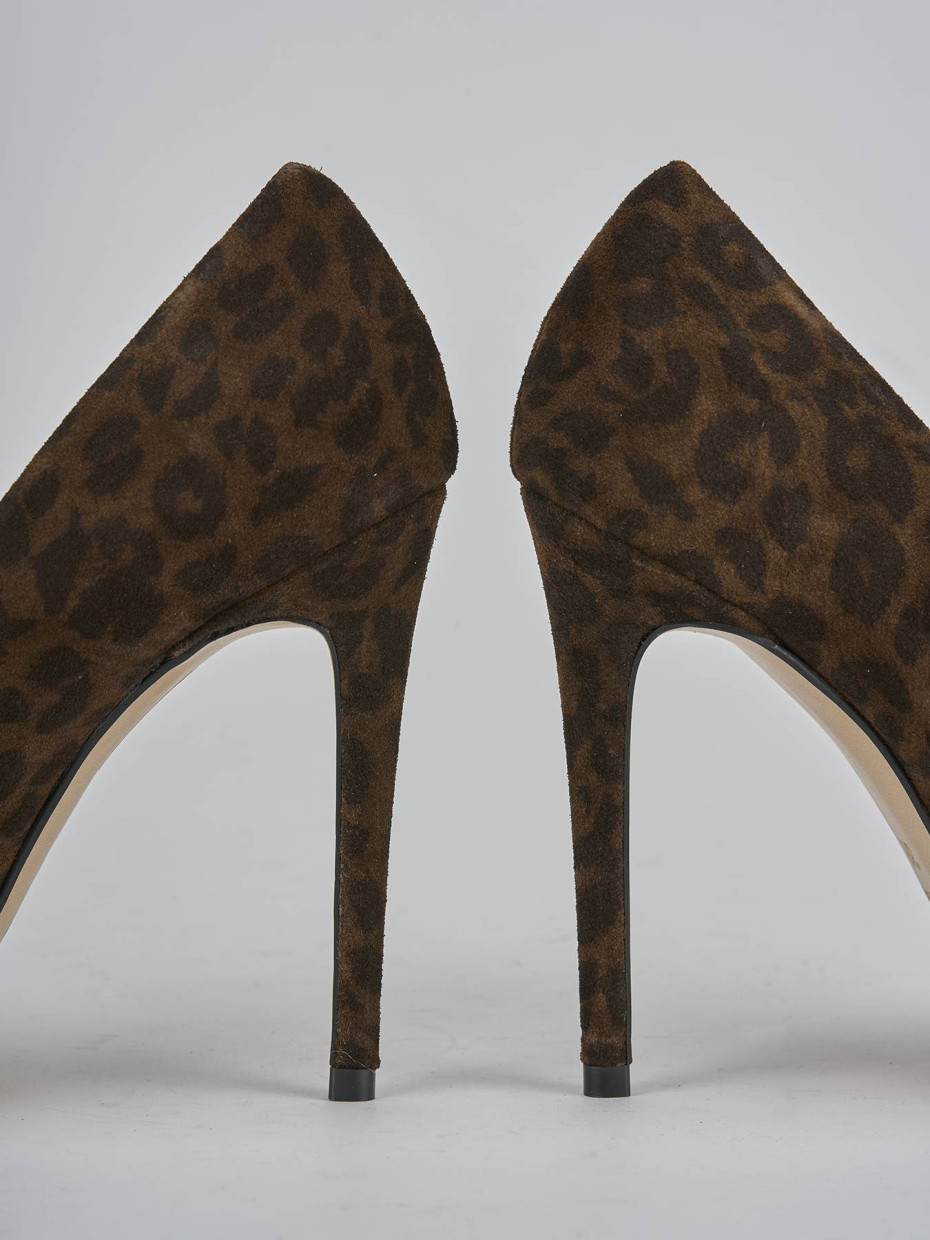 Décolleté e slingback tacco 10cm camoscio multicolor