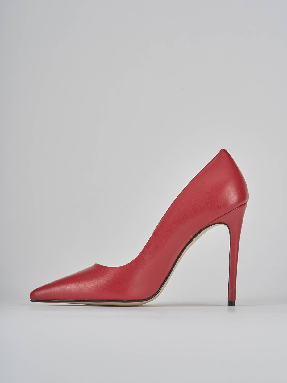 Décolleté e slingback tacco 10cm pelle rosso