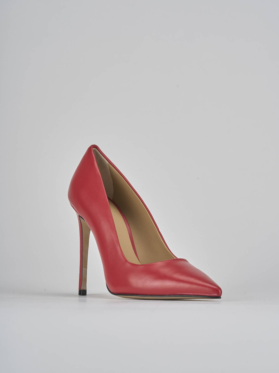 Décolleté e slingback tacco 10cm pelle rosso