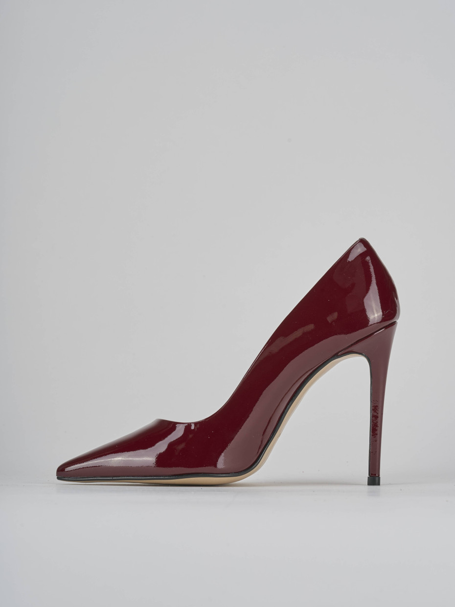Décolleté e slingback tacco 10cm vernice bordo'