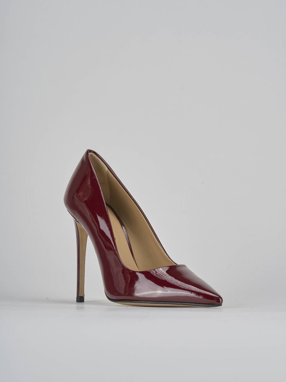 Décolleté e slingback tacco 10cm vernice bordo'