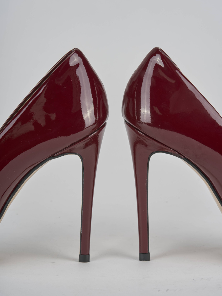 Décolleté e slingback tacco 10cm vernice bordo'
