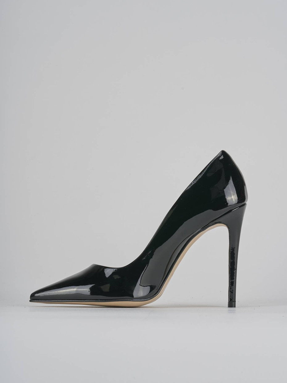 Décolleté e slingback tacco 10cm vernice nero