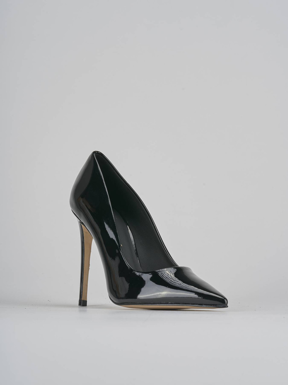 Décolleté e slingback tacco 10cm vernice nero