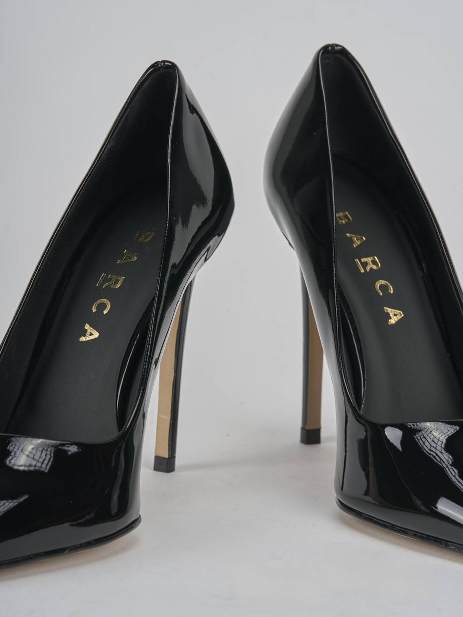 Décolleté e slingback tacco 10cm vernice nero