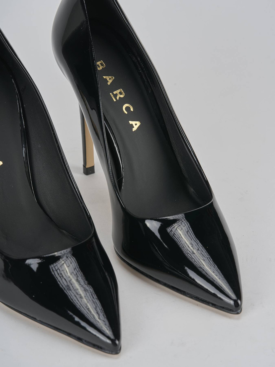 Décolleté e slingback tacco 10cm vernice nero