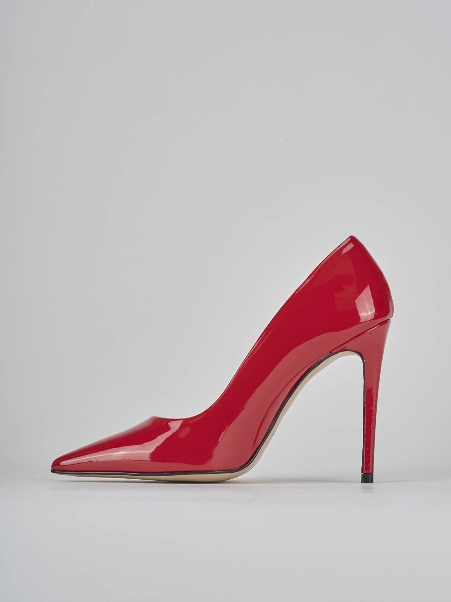Décolleté e slingback tacco 10cm vernice rosso