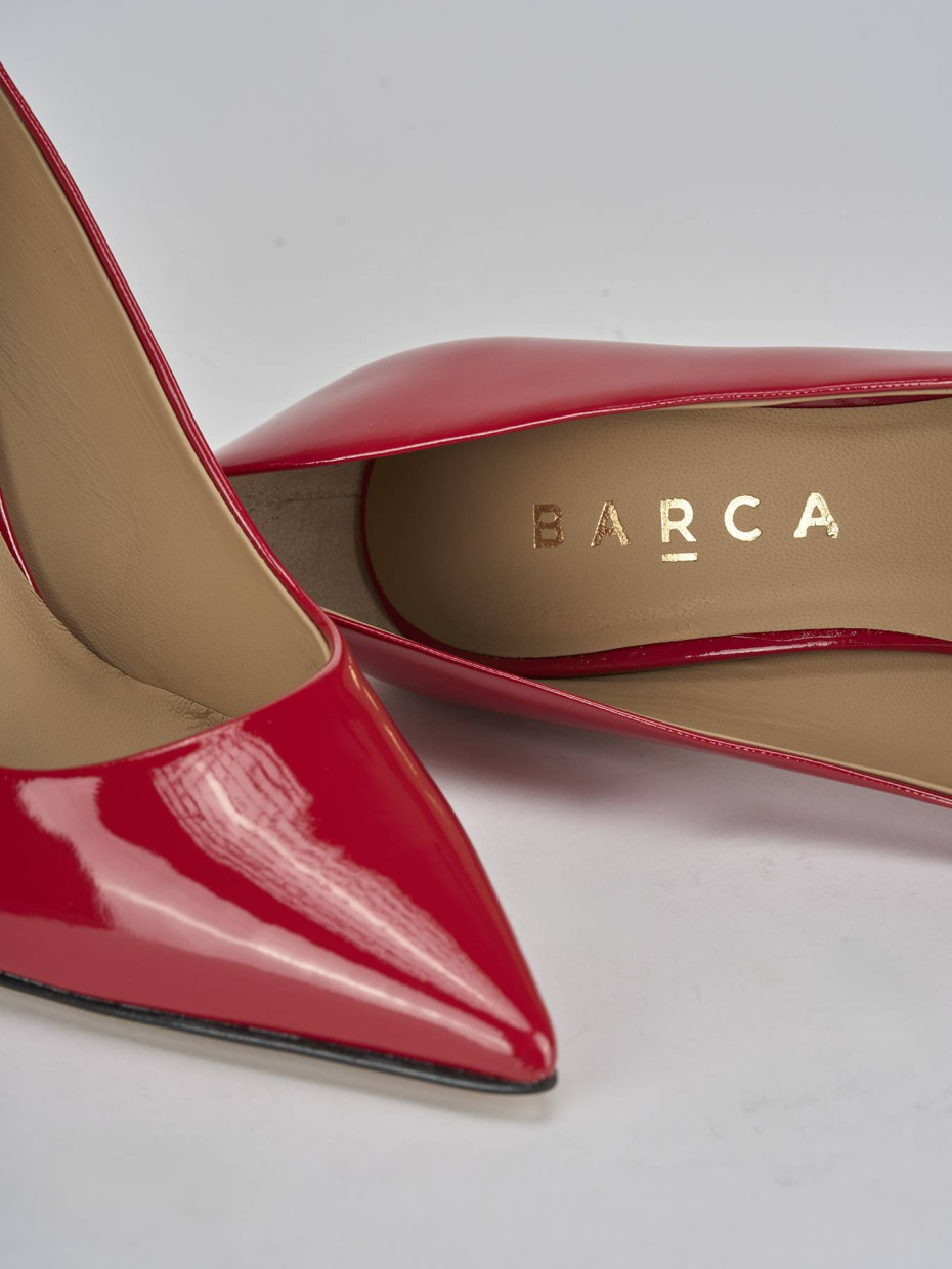 Décolleté e slingback tacco 10cm vernice rosso