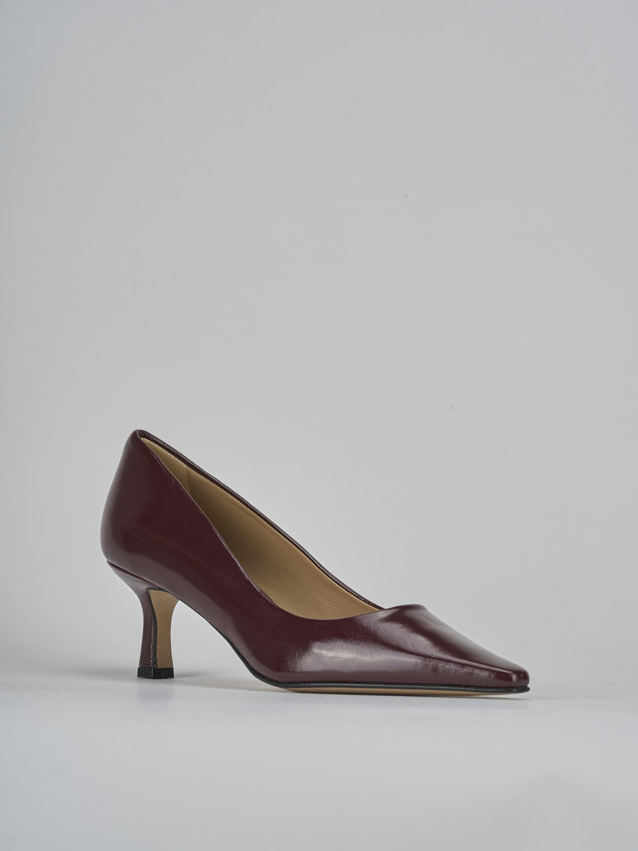 Décolleté e slingback tacco 3cm vernice bordo'