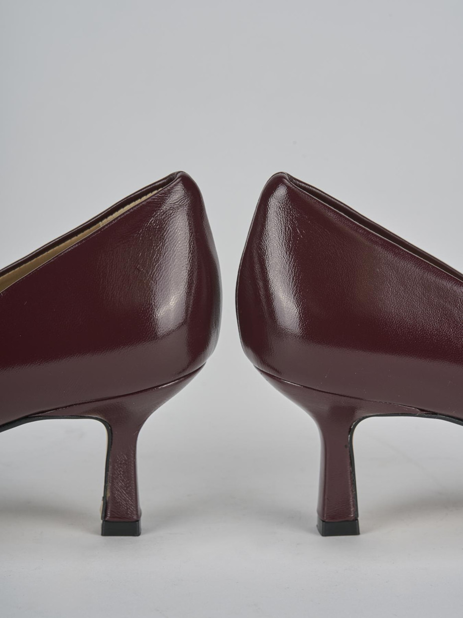 Décolleté e slingback tacco 3cm vernice bordo'