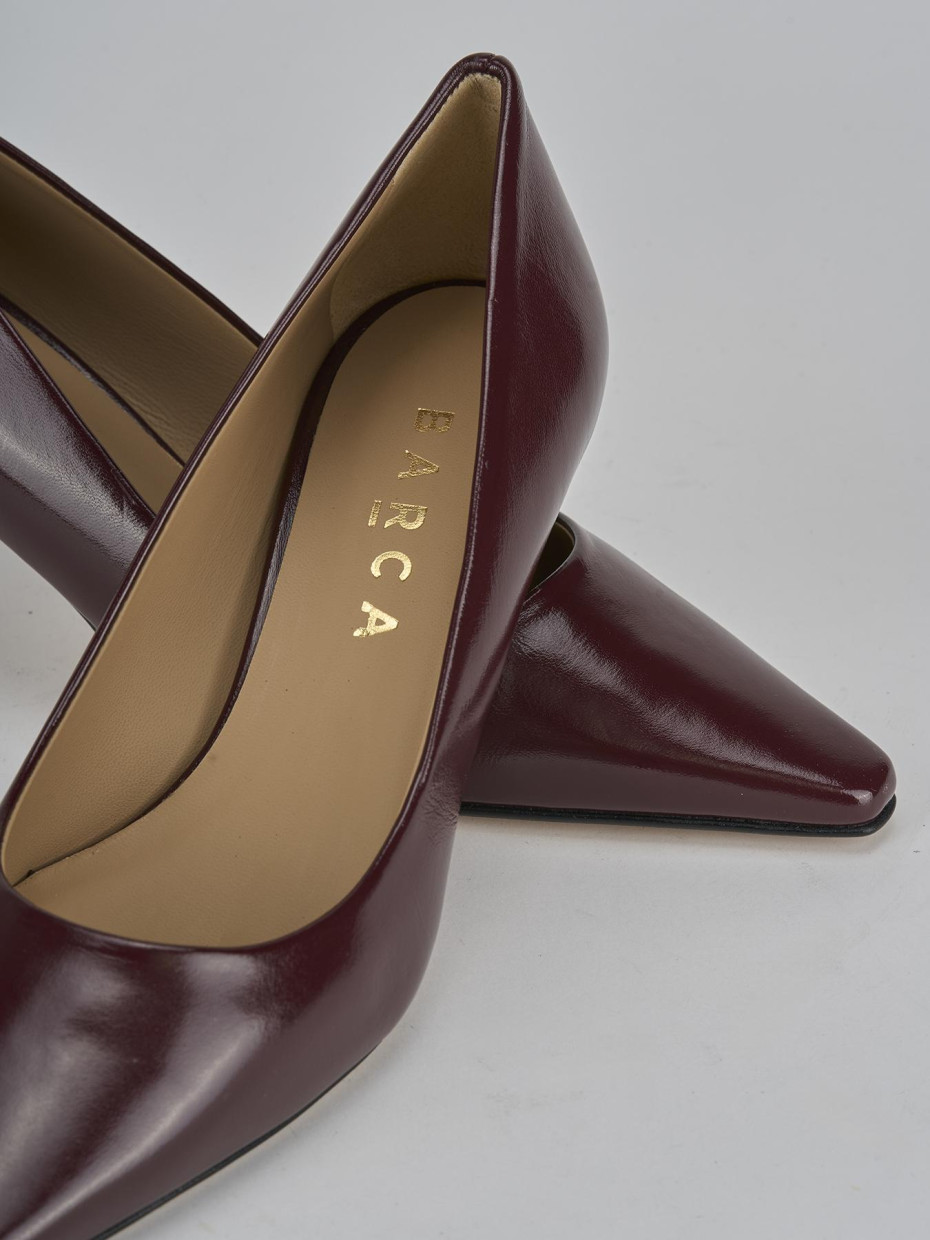 Décolleté e slingback tacco 3cm vernice bordo'