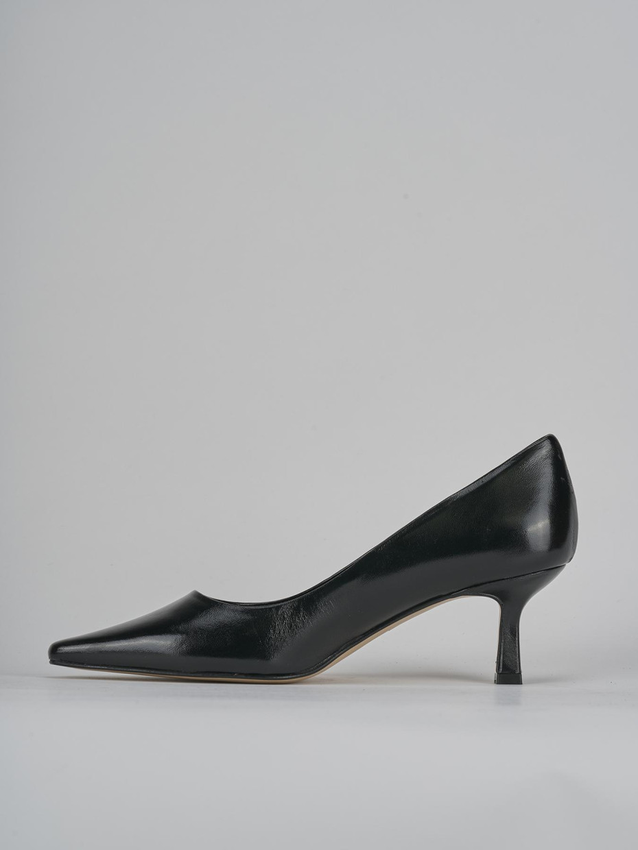 Décolleté e slingback tacco 3cm vernice nero