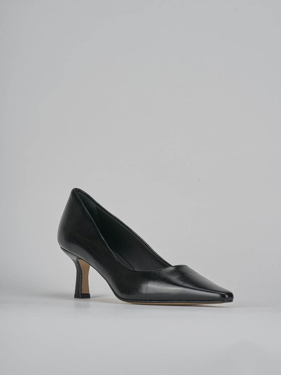 Décolleté e slingback tacco 3cm vernice nero
