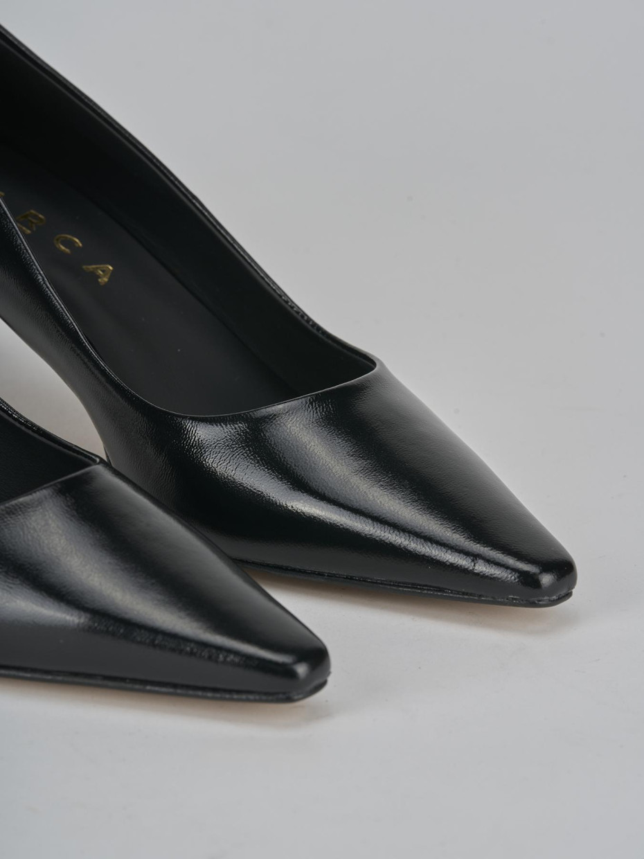 Décolleté e slingback tacco 3cm vernice nero