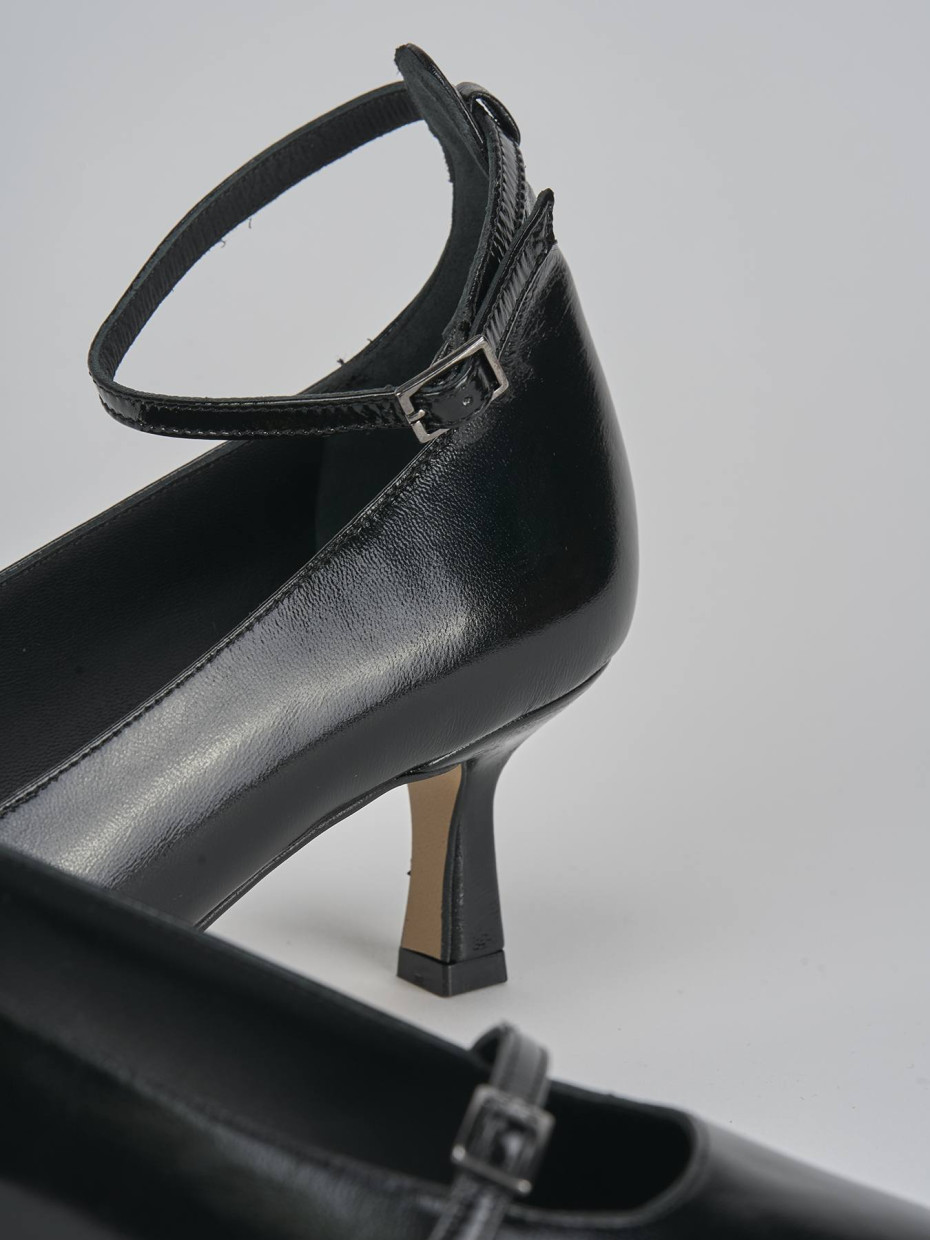 Décolleté e slingback tacco 5cm vernice nero