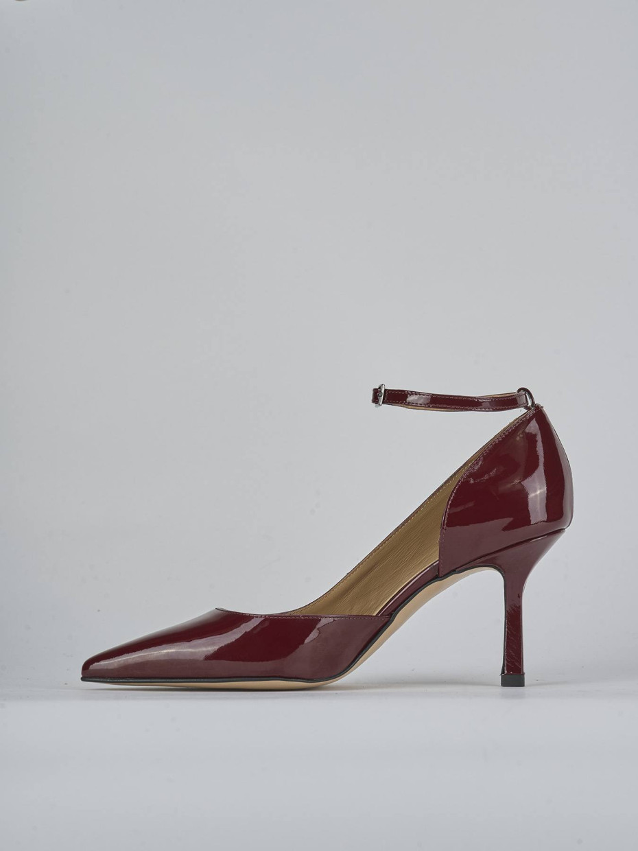 Décolleté e slingback tacco 7cm vernice bordo'