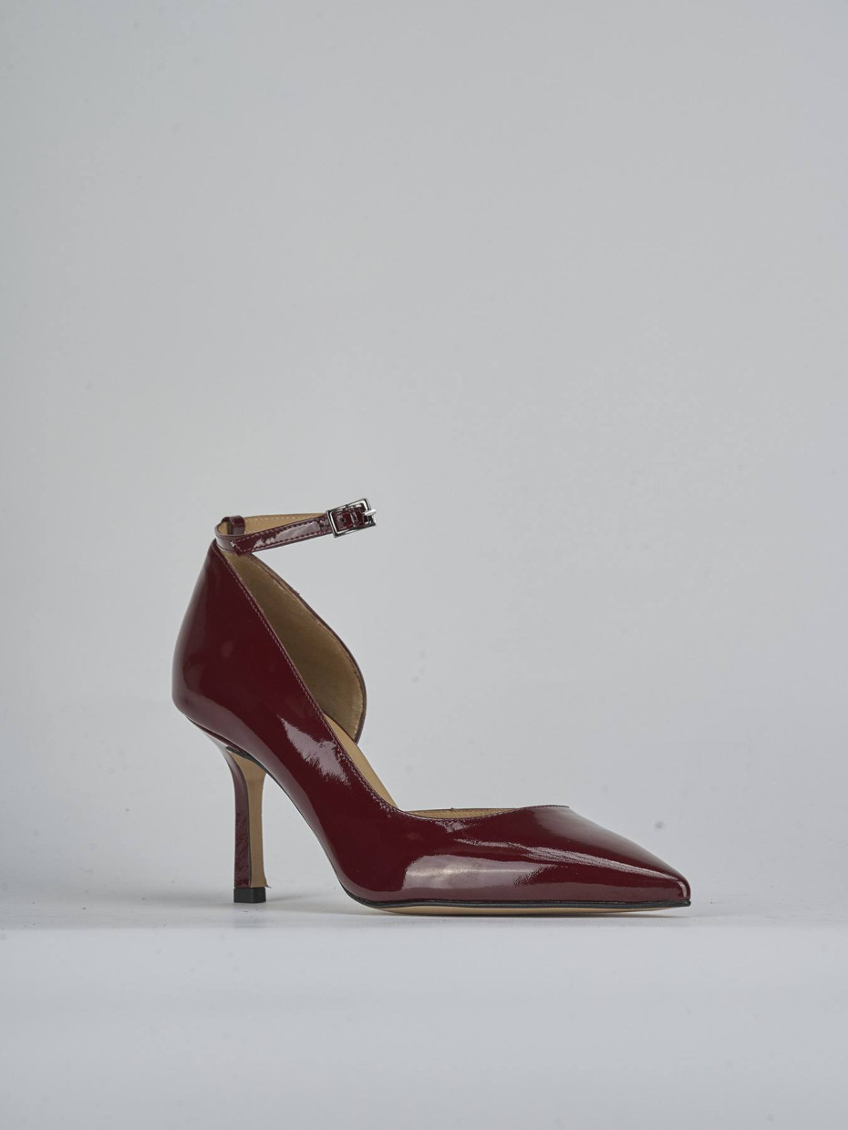 Décolleté e slingback tacco 7cm vernice bordo'