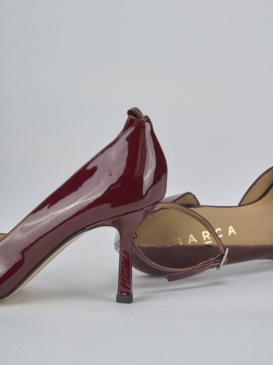 Décolleté e slingback tacco 7cm vernice bordo'