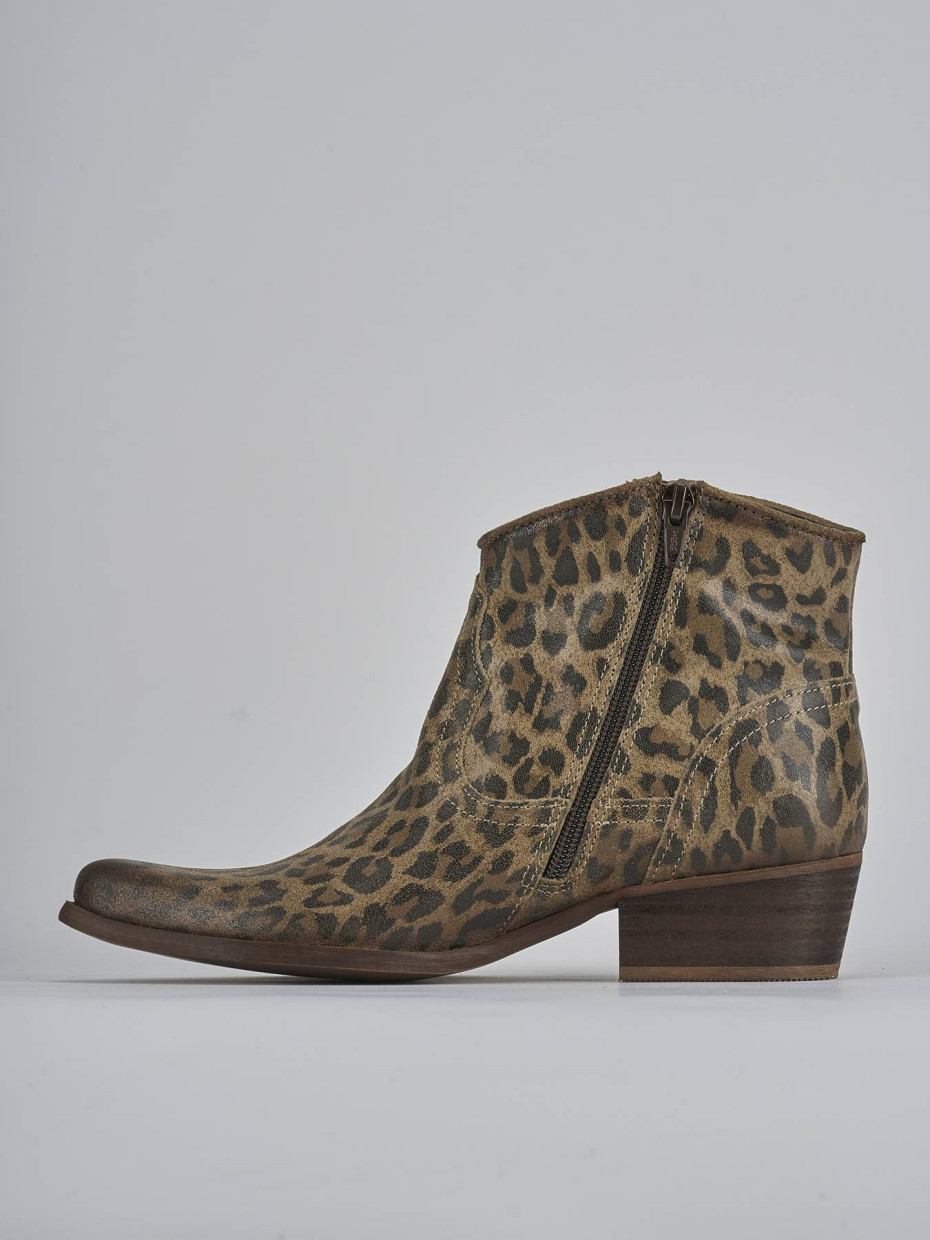 Stivaletti tacco 3cm camoscio multicolor