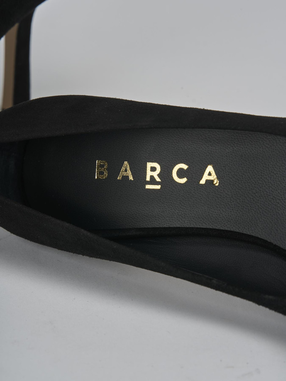 Décolleté e slingback tacco 7cm camoscio nero