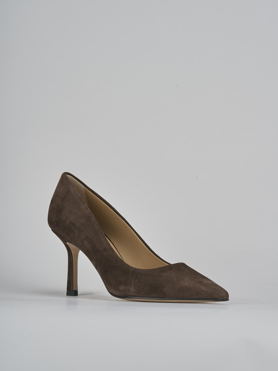 Décolleté e slingback tacco 7cm camoscio testa