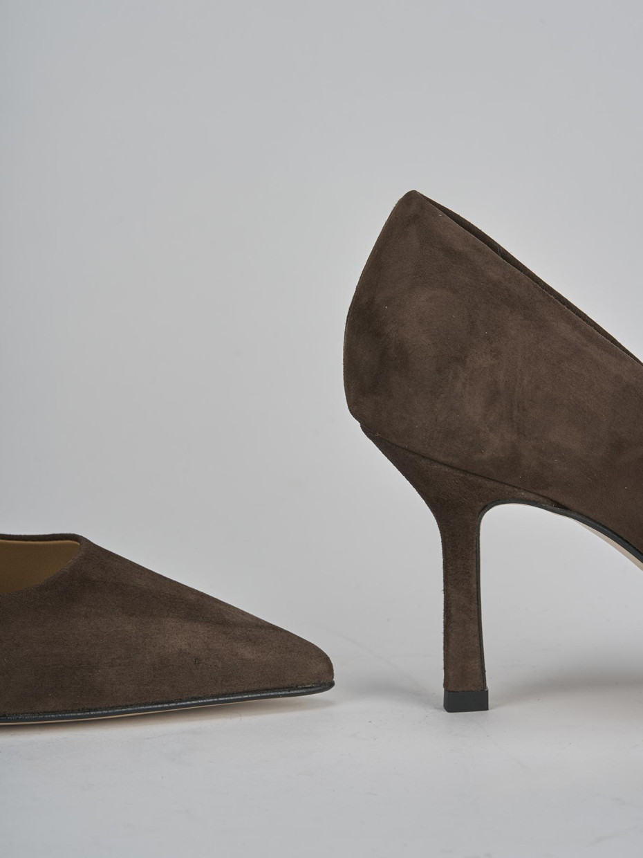 Décolleté e slingback tacco 7cm camoscio testa
