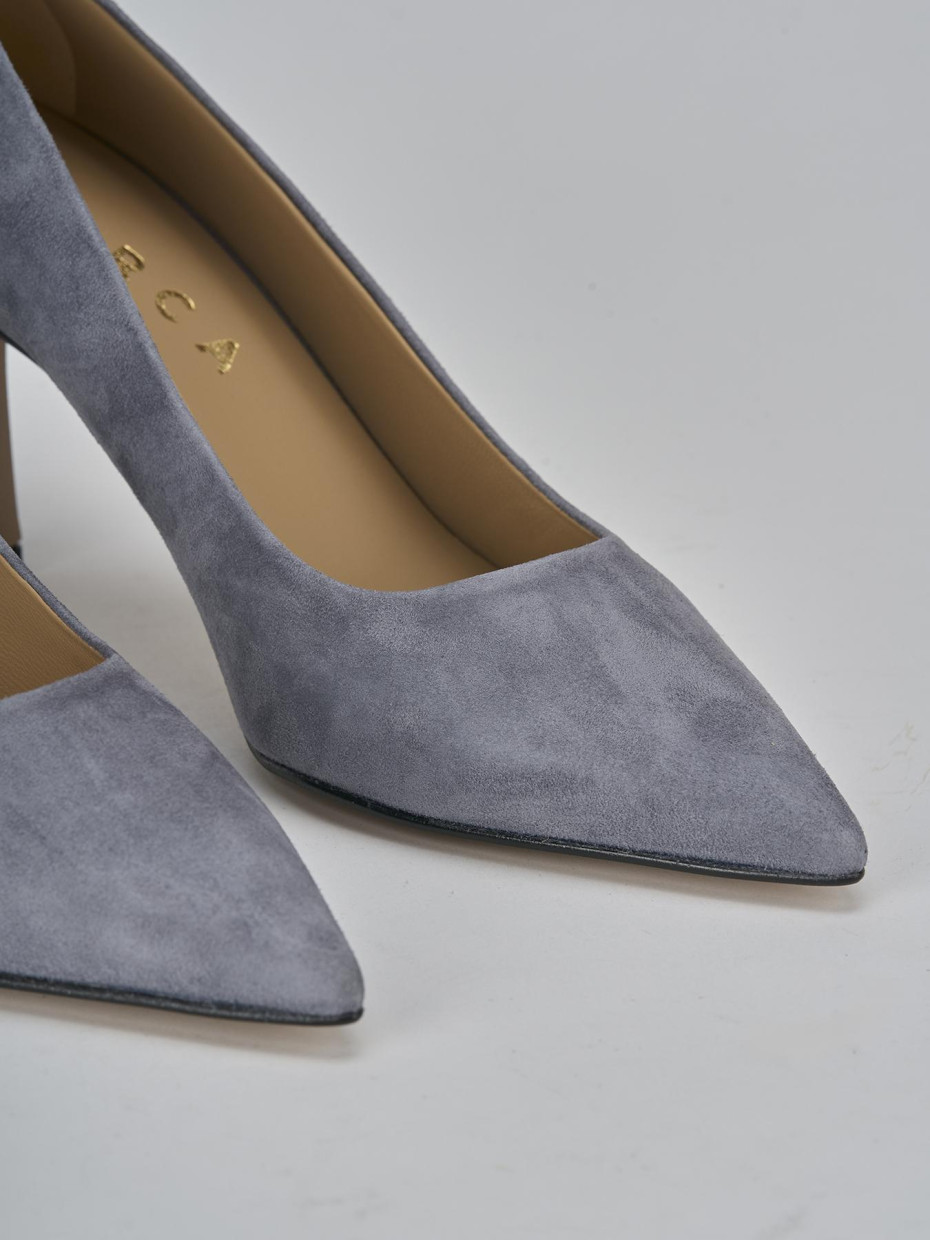 Decollete e slingback tacco 7cm camoscio grigio Barca Stores