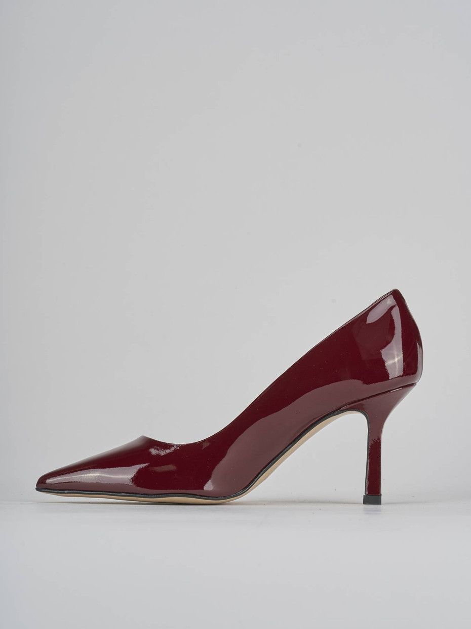 Décolleté e slingback tacco 7cm vernice bordo'
