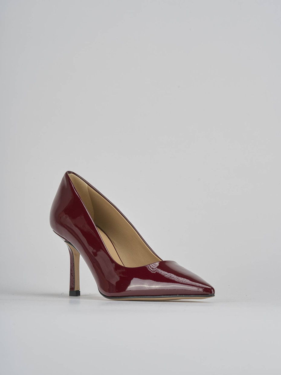 Décolleté e slingback tacco 7cm vernice bordo'