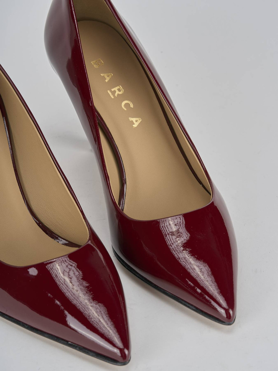 Décolleté e slingback tacco 7cm vernice bordo'