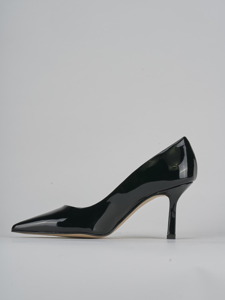 Décolleté e slingback tacco 7cm vernice nero