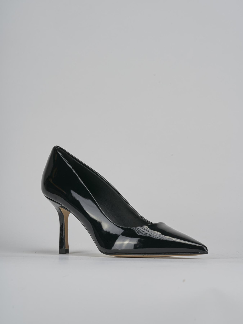 Décolleté e slingback tacco 7cm vernice nero