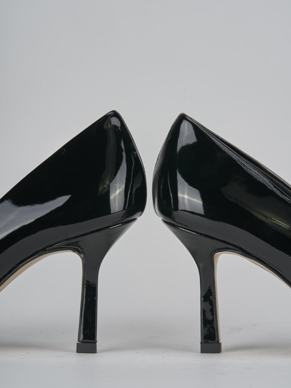 Décolleté e slingback tacco 7cm vernice nero