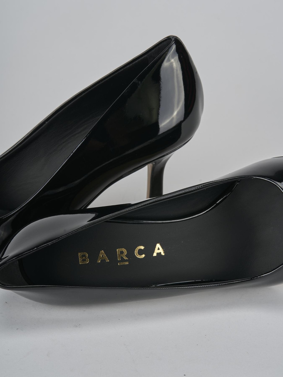 Décolleté e slingback tacco 7cm vernice nero