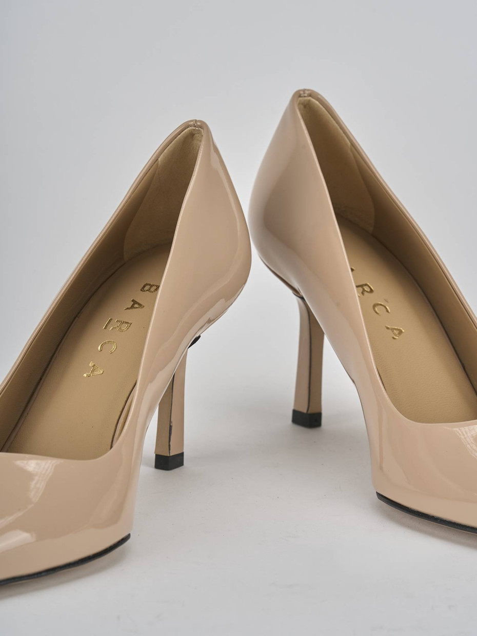 Decollete e slingback tacco 7cm vernice beige Barca Stores