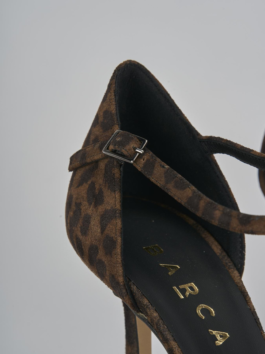Décolleté e slingback tacco 8cm camoscio multicolor