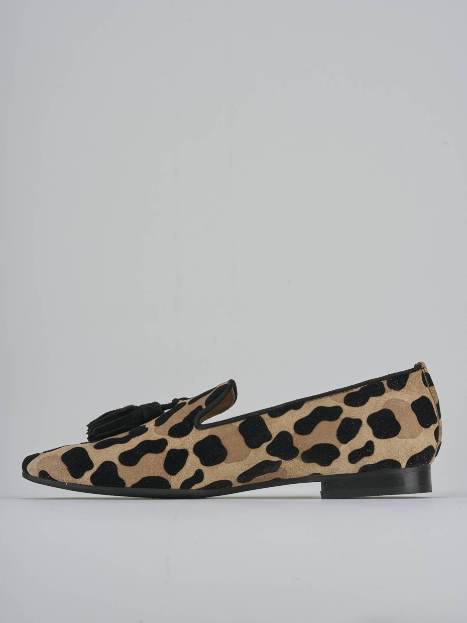 Ballerine tacco 1cm camoscio multicolor