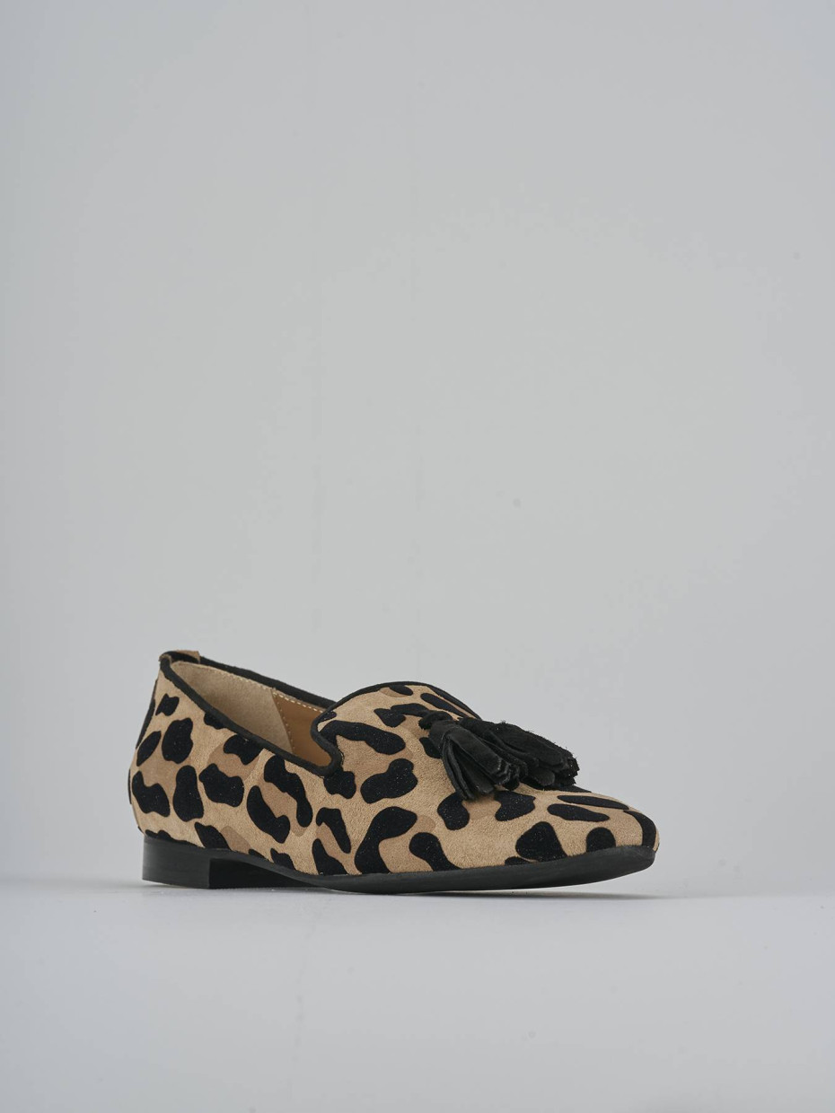 Ballerine tacco 1cm camoscio multicolor