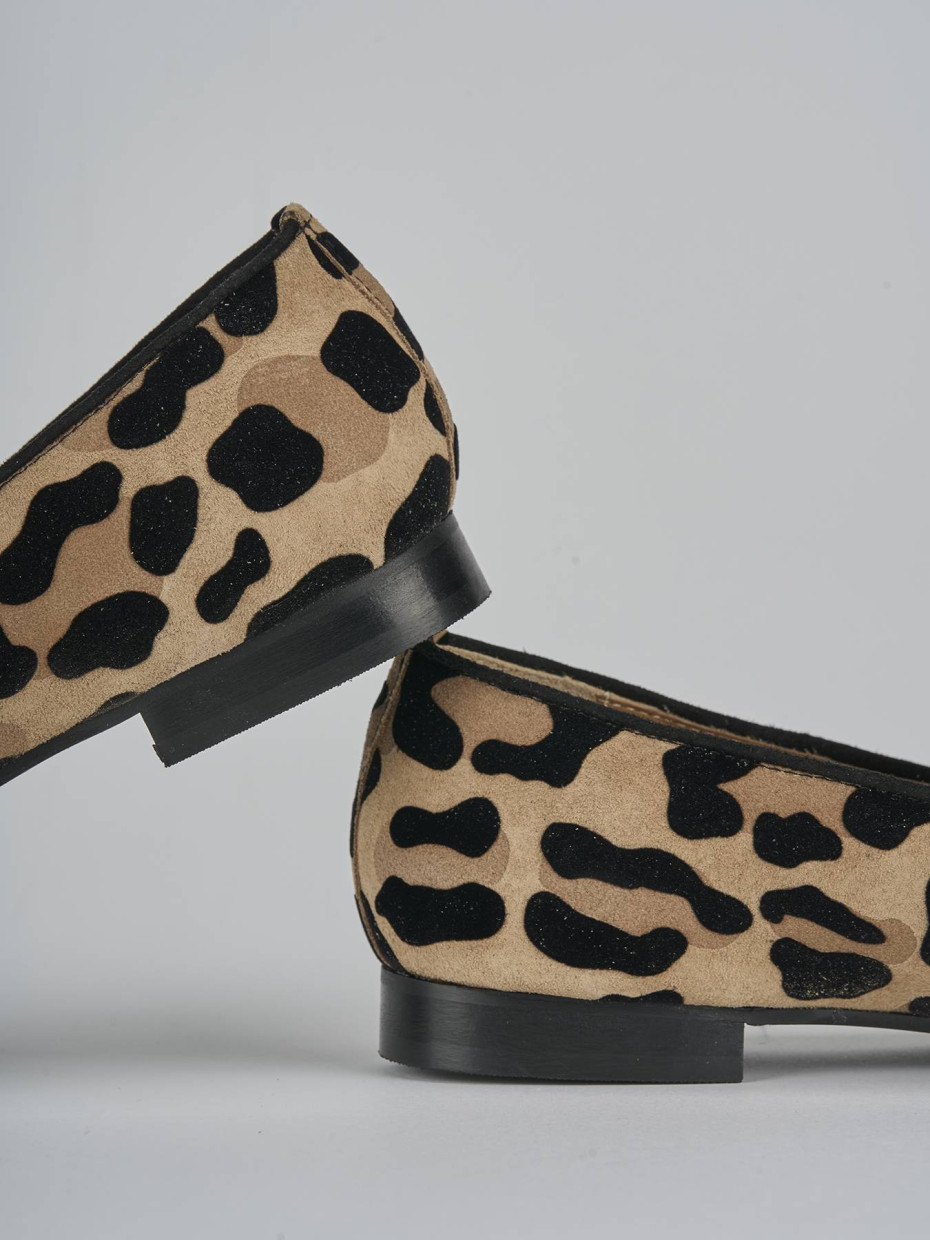 Ballerine tacco 1cm camoscio multicolor