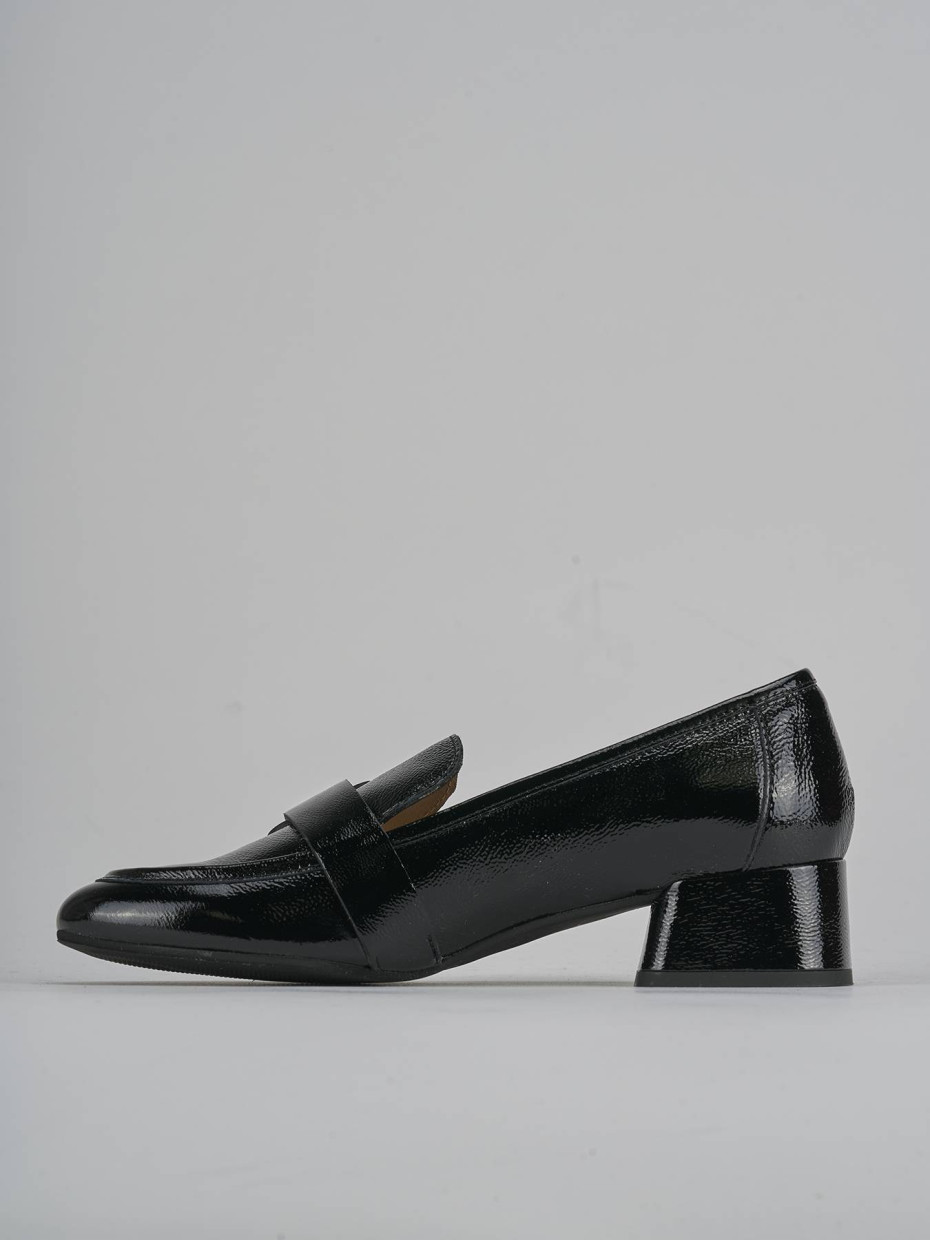 Mocassini tacco 3cm vernice nero