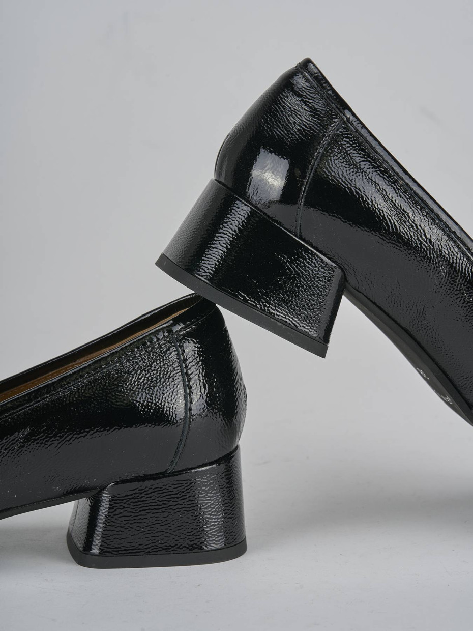 Mocassini tacco 3cm vernice nero