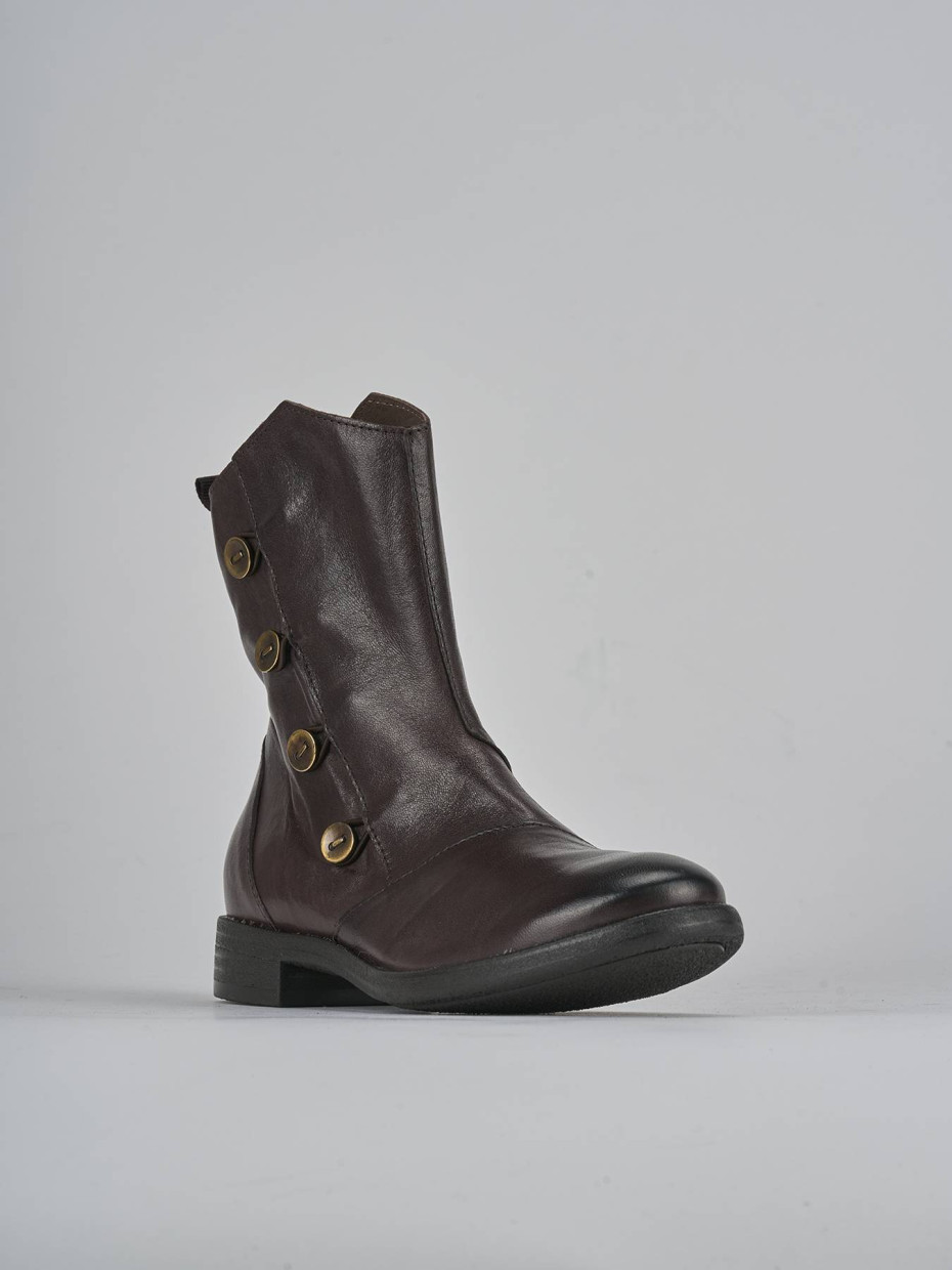 Stivaletti tacco 2cm pelle nero