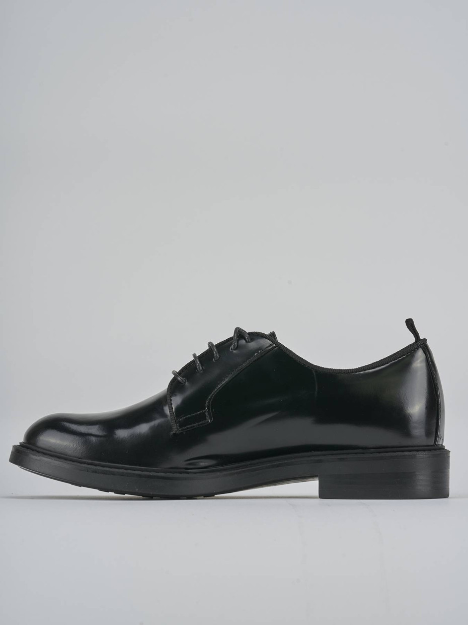 Stringate tacco 2cm pelle nero