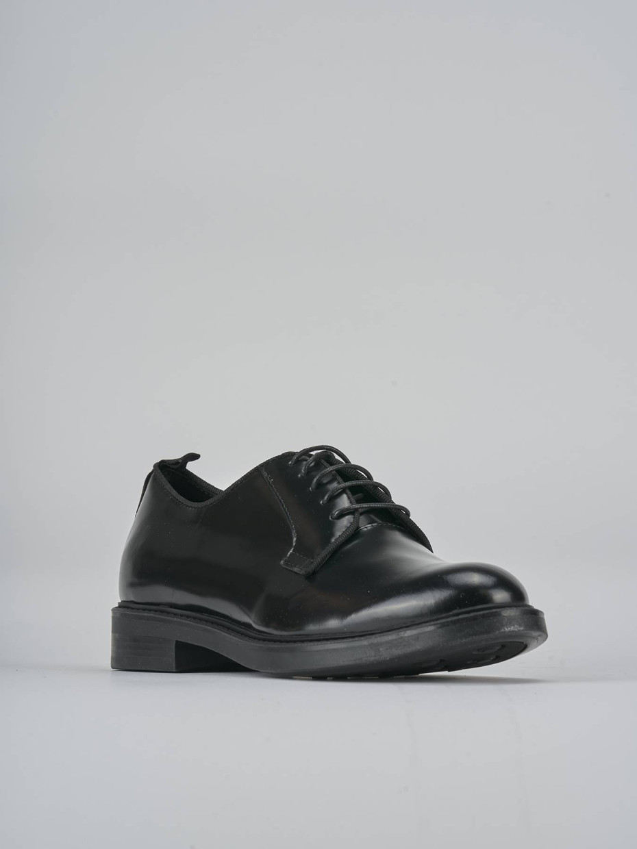 Stringate tacco 2cm pelle nero