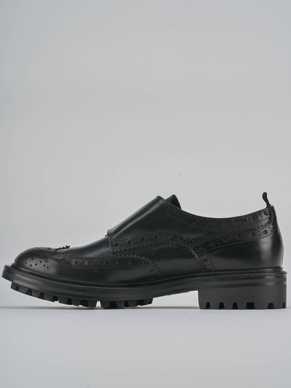 Stringate tacco 2cm pelle nero